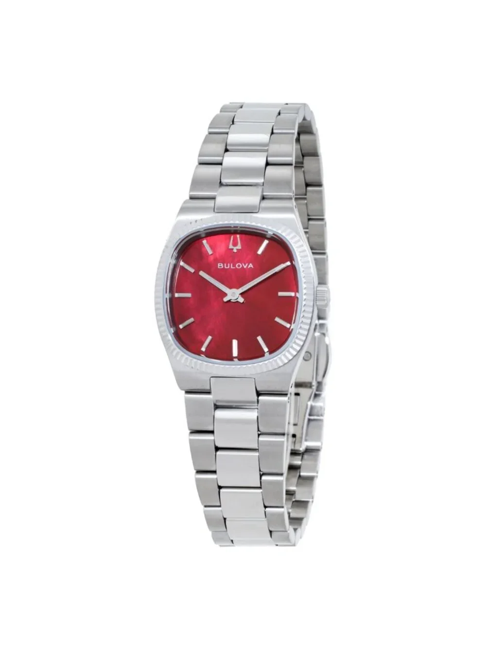 NWT Bulova Super Seville Mini Quartz Red MOP Dial Ladies Watch